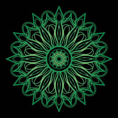 Kına dövmesi süslemesi için çiçekli dairesel desen.