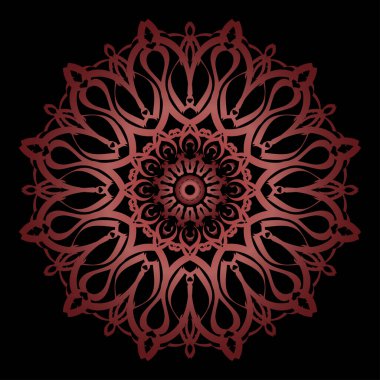 Kına dövmesi süslemesi için çiçekli dairesel desen.