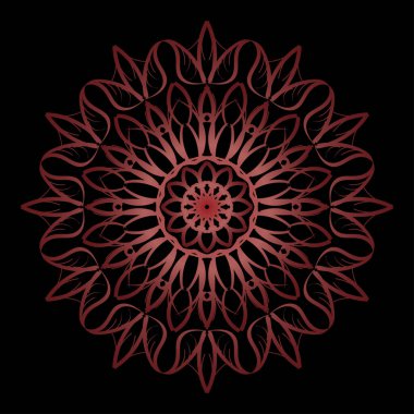 Kına dövmesi süslemesi için çiçekli dairesel desen.