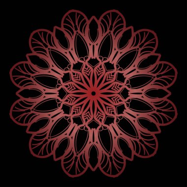 Kına dövmesi süslemesi için çiçekli dairesel desen.