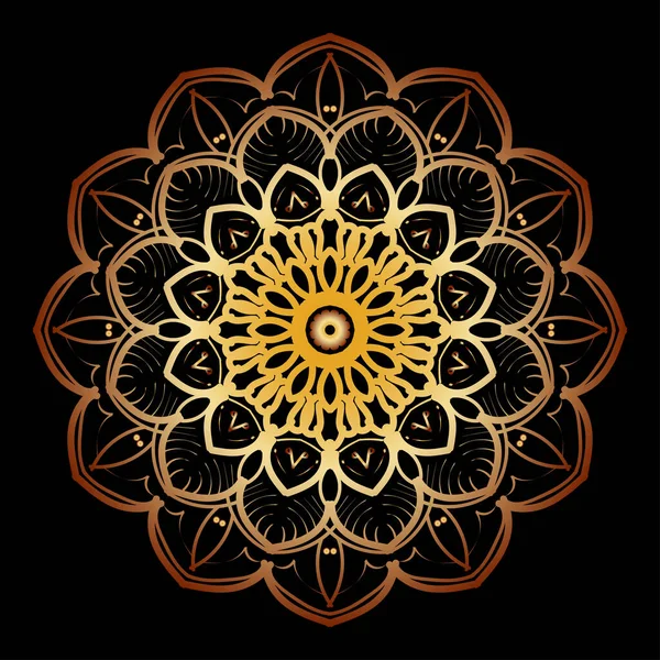 Padrão Circular Forma Mandala Com Flor Para Decoração Tatuagem Henna — Vetor de Stock