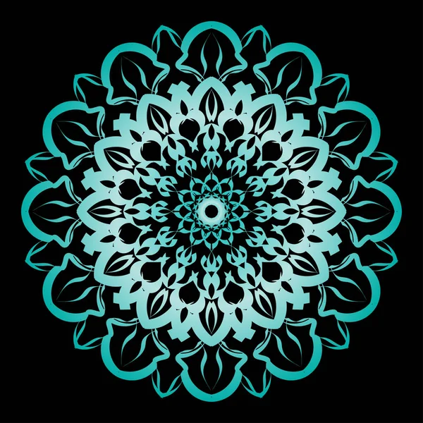 Patrón Circular Forma Mandala Con Flor Para Decoración Del Tatuaje — Vector de stock