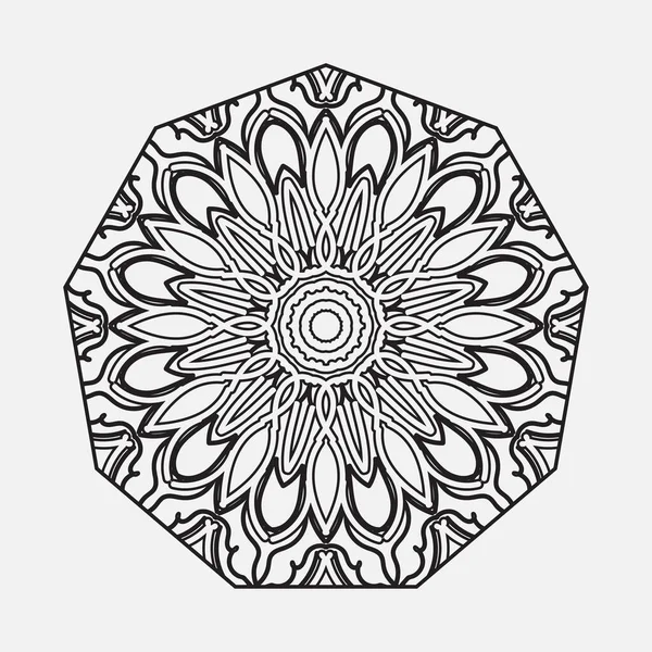 Padrão Circular Forma Mandala Com Flor Para Decoração Tatuagem Henna — Vetor de Stock