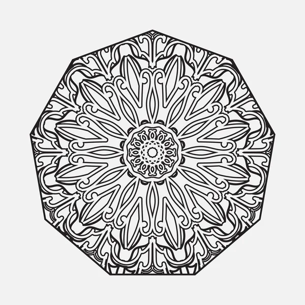 Циркулярный Узор Виде Мандалы Цветком Украшения Татуировки Хны — стоковый вектор