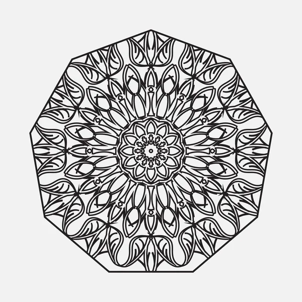 Κυκλικό Σχέδιο Μορφή Μαντάλα Λουλούδι Για Διακόσμηση Τατουάζ Χέννας — Διανυσματικό Αρχείο