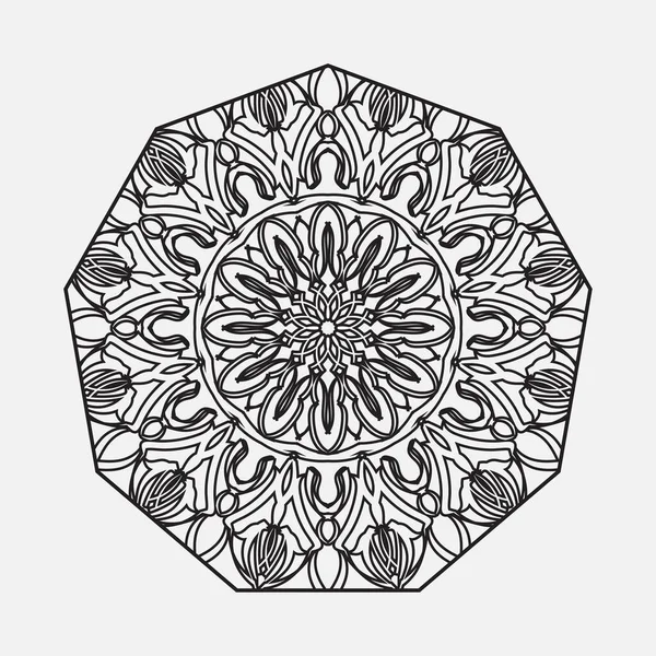 Padrão Circular Forma Mandala Com Flor Para Decoração Tatuagem Henna — Vetor de Stock