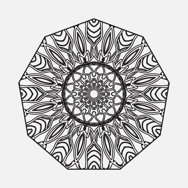 Kruhový Vzor Formě Mandaly Květinou Pro Hennu Tetování Dekorace — Stockový vektor