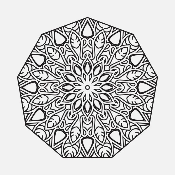 Pola Melingkar Dalam Bentuk Mandala Dengan Bunga Untuk Dekorasi Tato - Stok Vektor