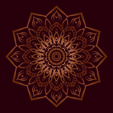 Çiçek desenli siyah beyaz mandala. Renk sayfası.