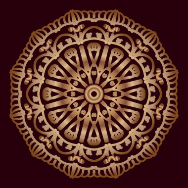 Çiçek desenli siyah beyaz mandala. Renk sayfası.