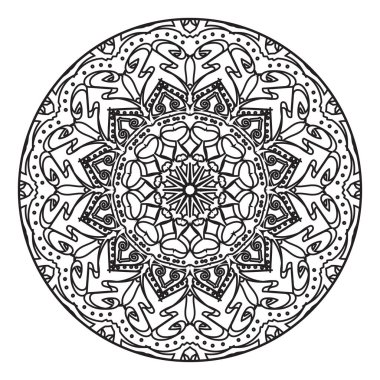 Kına mandala dövmesi dekorasyonu için çiçekli dairesel desen.