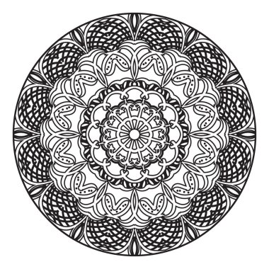 Kına mandala dövmesi dekorasyonu için çiçekli dairesel desen.