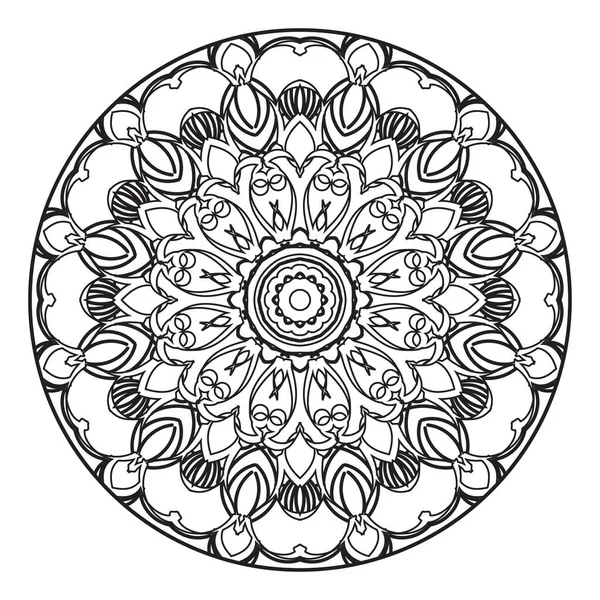 Circular Pattern Form Mandala Flower Henna Mandala Tattoo Decoration — Stock Vector