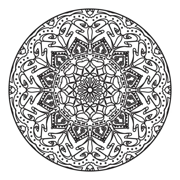 Padrão Circular Forma Mandala Com Flor Para Decoração Tatuagem Mandala — Vetor de Stock