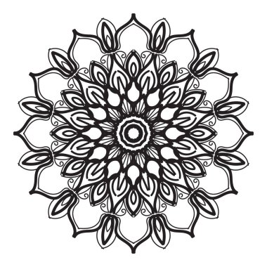 Kına mandala dövmesi dekorasyonu için çiçekli dairesel desen.