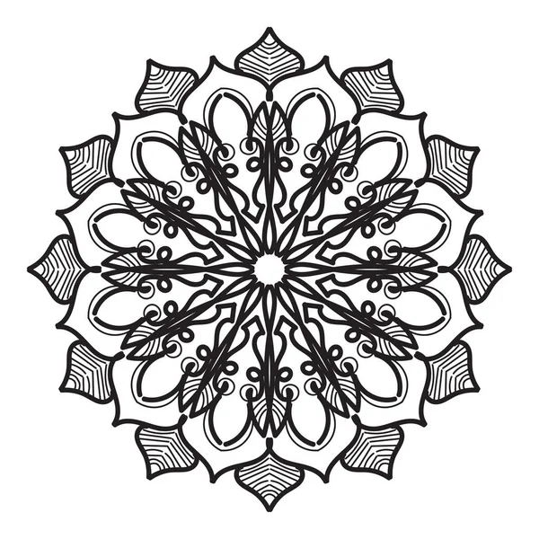 ปแบบวงกลมในร ปแบบของ Mandala บดอกไม าหร บการตกแต งรอยส Henna Mandala — ภาพเวกเตอร์สต็อก