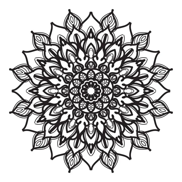 Ronde Patroon Vorm Van Mandala Met Bloem Voor Henna Mandala — Stockvector