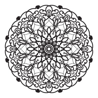 Kına mandala dövmesi dekorasyonu için çiçekli dairesel desen.