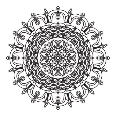 Kına mandala dövmesi dekorasyonu için çiçekli dairesel desen.