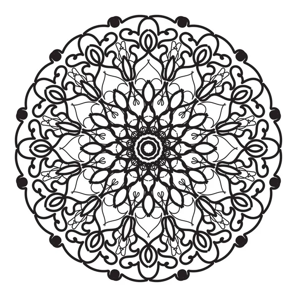 Ronde Patroon Vorm Van Mandala Met Bloem Voor Henna Mandala — Stockvector