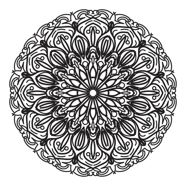 Padrão Circular Forma Mandala Com Flor Para Decoração Tatuagem Mandala — Vetor de Stock