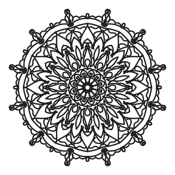Padrão Circular Forma Mandala Com Flor Para Decoração Tatuagem Mandala —  Vetores de Stock