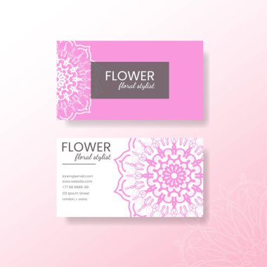 İş kartı Vintage dekoratif öğeler. Süs çiçek kartvizitler veya mandala davetle