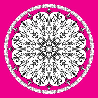 Kına mandala dövmesi dekorasyonu için çiçekli dairesel desen.