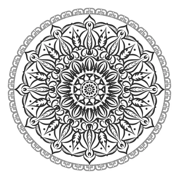 Ronde Patroon Vorm Van Mandala Met Bloem Voor Henna Mandala — Stockvector