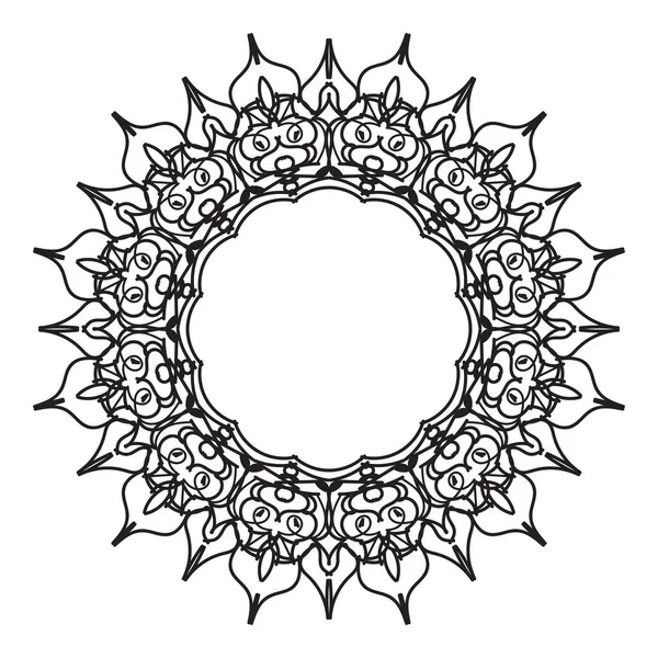 Mandala Kruh Rám Dekorativní Prvek Pro Logo Svatební Pozvánky — Stockový vektor