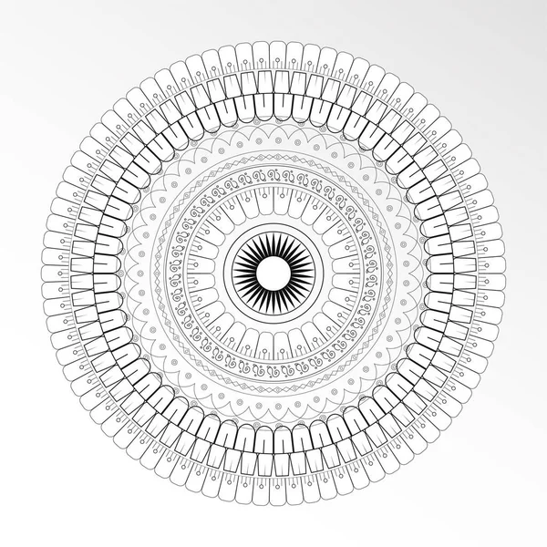 Modèle Circulaire Forme Mandala Avec Fleur Pour Décoration Tatouage Henné — Image vectorielle