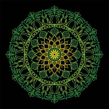 Lüks Dekoratif İslami Batik Mandala Tebrik Kartı Arkaplanı Doğu Biçimli Eşsiz Desen Tasarımı