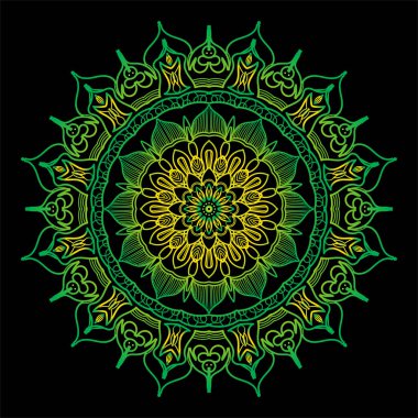 Lüks Dekoratif İslami Batik Mandala Tebrik Kartı Arkaplanı Doğu Biçimli Eşsiz Desen Tasarımı