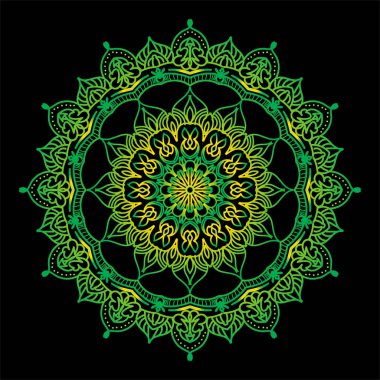 Lüks Dekoratif İslami Batik Mandala Tebrik Kartı Arkaplanı Doğu Biçimli Eşsiz Desen Tasarımı