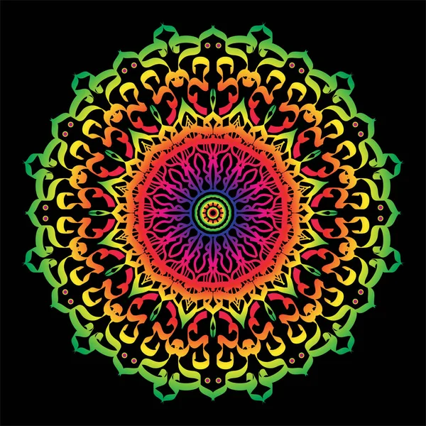 Luxus Dekoratív Színes Iszlám Batik Mandala Üdvözlőlap Háttér Elvont Egyedi — Stock Vector