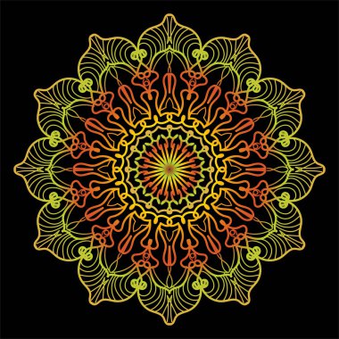 Mandala biçiminde dairesel desen