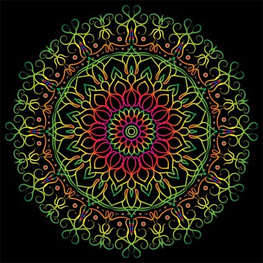 Mandala biçiminde dairesel desen