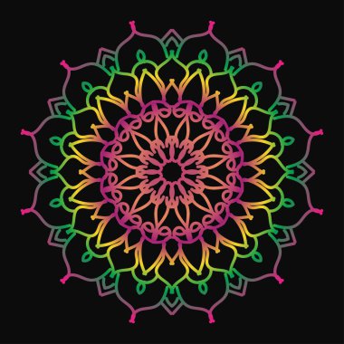 Mandala biçiminde dairesel desen