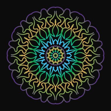 Mandala biçiminde dairesel desen