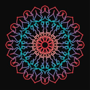 Mandala biçiminde dairesel desen