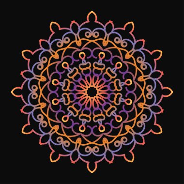 Mandala biçiminde dairesel desen