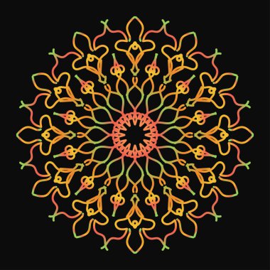 Mandala biçiminde dairesel desen