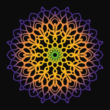 Mandala biçiminde dairesel desen