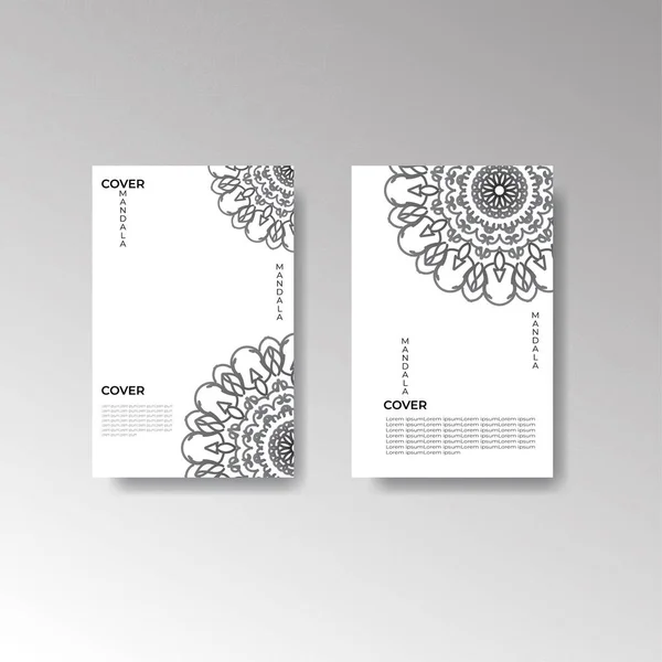 Capa Livro Colorir Página Com Mandala — Vetor de Stock