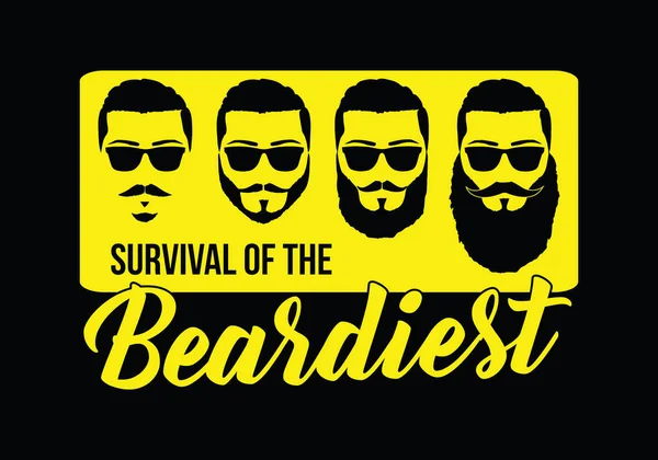 Survival Beardiest Beard Lover Shirt Design Print Ready Vector File — Stockový vektor