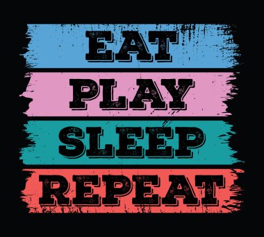 Yesene uykunu. Günlük oyuncu aktivitesi hayat bilgisi. Oyuncu tişörtü tasarımı.