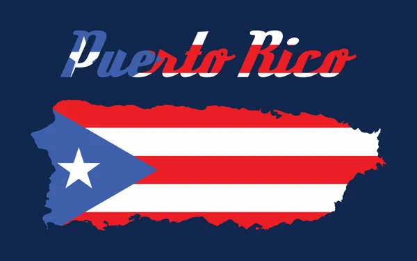 Puerto Rico Zászló Térkép Vektor Tervezés — Stock Vector