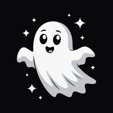 Şirin Mutlu Hayalet Çizgi Filmi Komik Cadılar Bayramı Karakteri Vektörü