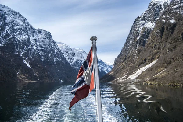 Norveç 'teki Gudvangen Flam seferinden görüntü