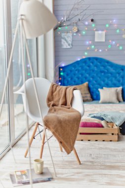 liingroom, koltuk, yatak, ışık